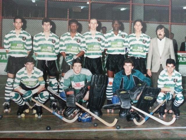 Equipa do Sporting aquando da Prática do Nelson Amado e Orlando Graça ambos na foto