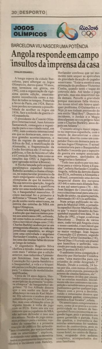 Noticias Nacionais – Jogos Olímpicos Barcelona 1992 – Espanha