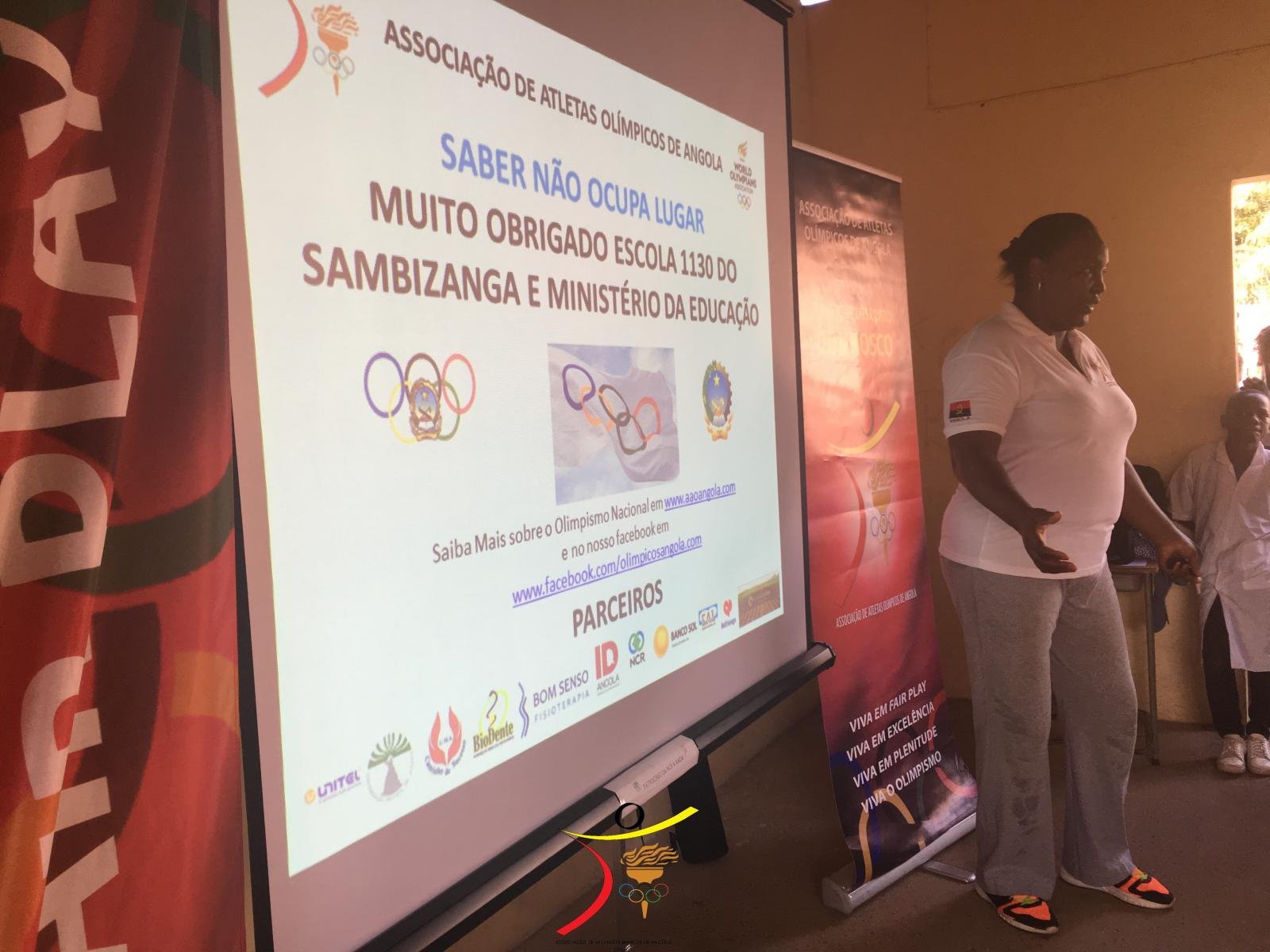 Palestra na Escola 1130 no Sambizanga com os Valores Desportivos e Olímpicos